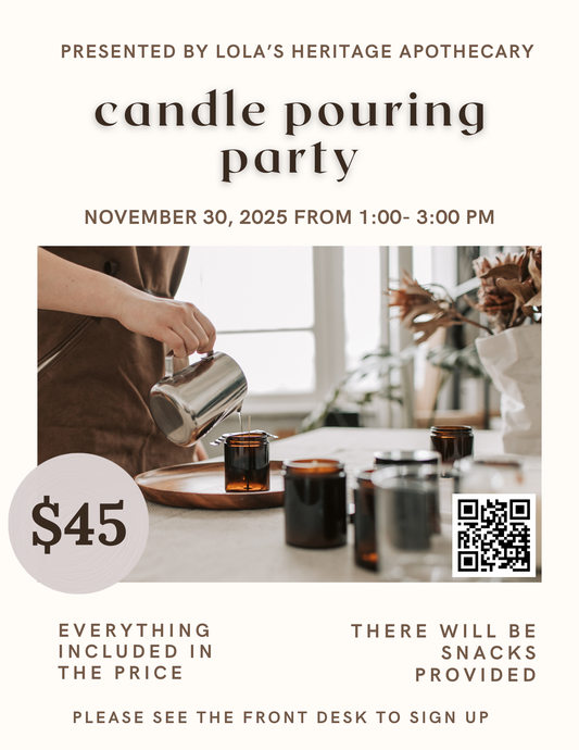 Candle Making Class November 30, @ 1-3pm  Painted Tree Boutique Kildeer, IL